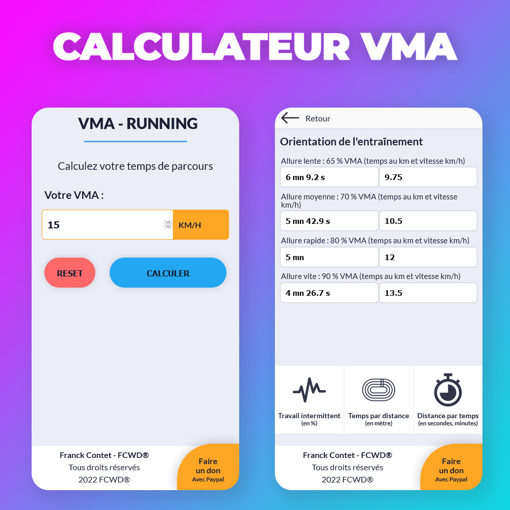 Calculateur de VMA